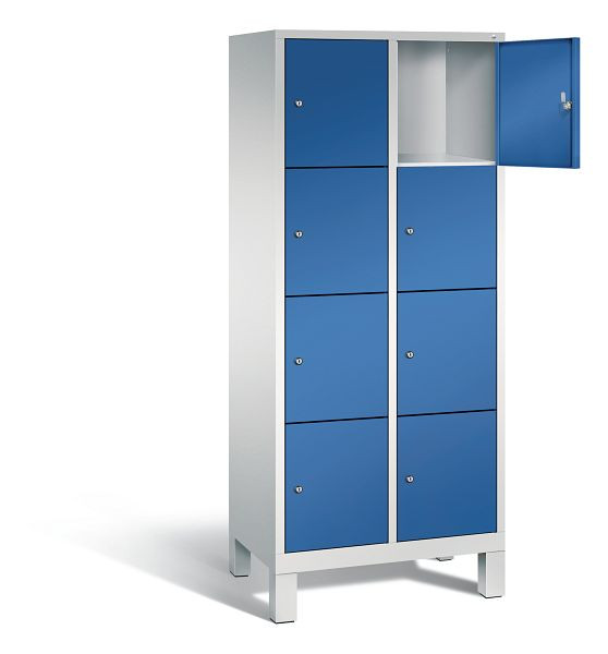 C+P lockerkast Evolo, H1850xW810xD500mm, kleur: lichtgrijs / gentiaanblauw, 48010-224 S10048