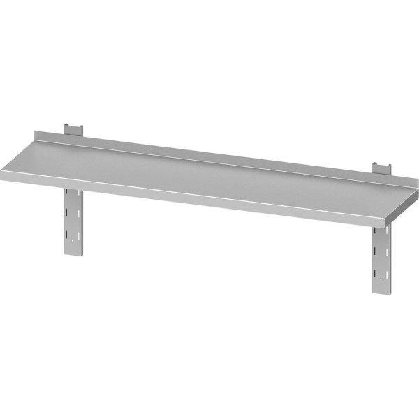 Stalgast wandplank ECO met beugels en wandrails 1200x300x400 mm in hoogte verstelbaar, zelf te monteren (AISI201), DWB12361