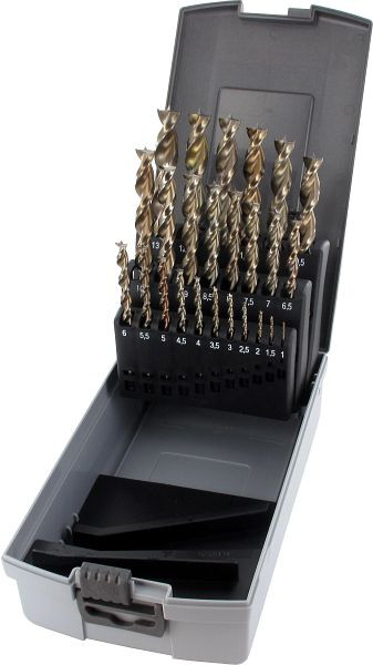 Famag houtboor HSS-G, in rozendoos, 0,5 mm stijgend, executie: 19 stuks in rozenbak Ø 1 - 10 mm, oplopend met 0,5 mm, 1594.819.00