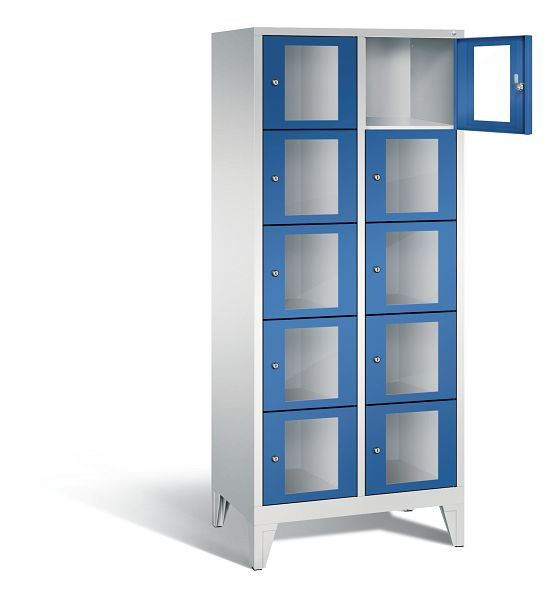 C+P lockerkast Classic, H1850xW810xD500mm, kleur: lichtgrijs / gentiaanblauw, 8010A225 S10002
