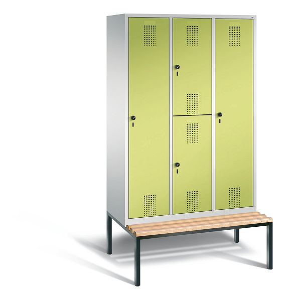 C+P cijferslot Evolo, H2090xB1200xD815mm, kleur: lichtgrijs / virid groen, 48650-32 S10010