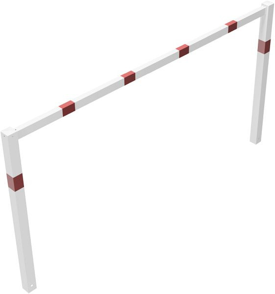 Schake wegversperringen, vast, gelast met bovenbalk, thermisch verzinkt en wit gecoat, totale breedte: 2500 mm, 4014_25B