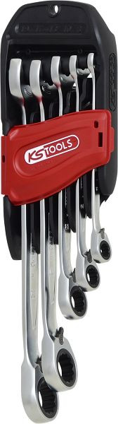 KS Tools DUO GEAR ringsteeksleutelset, ratelfunctie, 5-delig, omschakelbaar, 503.5905