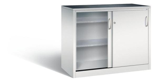 C+P schuifdeurkast Acurado, H1000xB1200xD600mm, kleur: lichtgrijs, beugelgreep, 2066-09 S10059