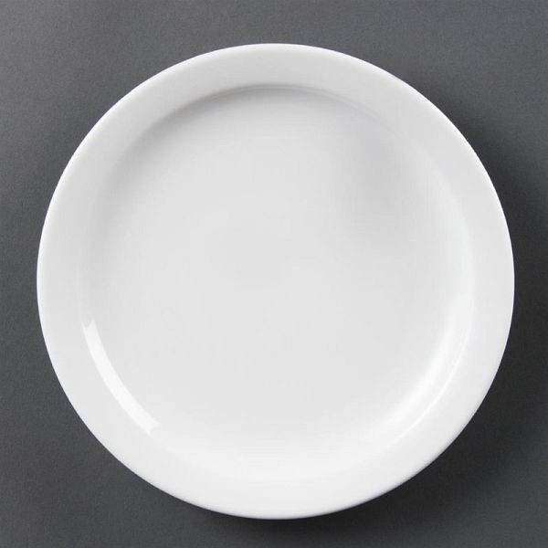 Olympia whiteware bord met smalle rand 20cm, pak van 12, CB488