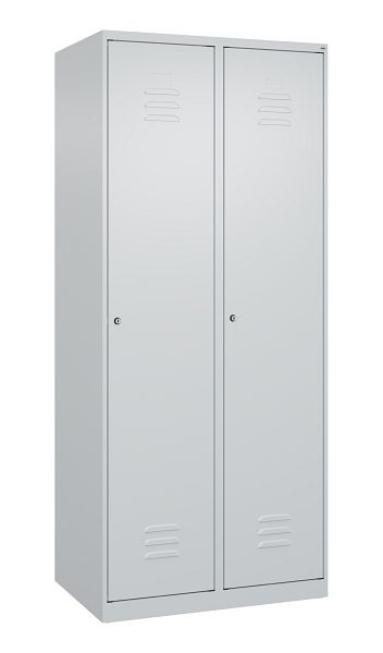 C+P luierkluis Classic PLUS met middenwand, 2 vakken, 1850x800x500mm, 7035/7035, cilindersloten, 080000-22F S10011