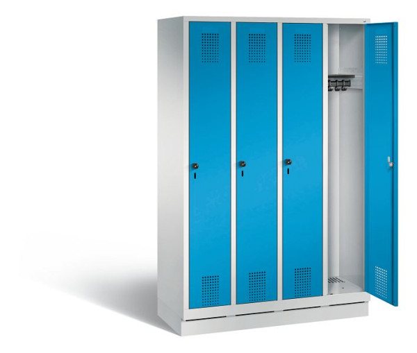 C+P garderobe Evolo, H1800xB1190xD500mm, kleur: lichtgrijs / lichtblauw, 48020-40 S10034