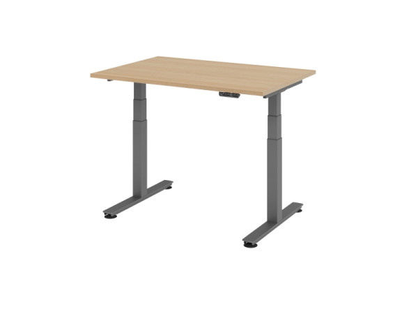 Hammerbacher zit-sta bureau elektrisch 120x80cm eiken, VXDSM12/E/G