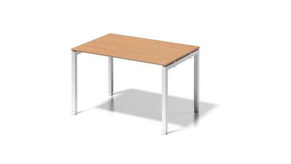 Bisley Cito bureau, 650-850 mm in hoogte verstelbaar U-frame, H 19 x B 1200 x D 800 mm, beuken/verkeerswit, DUH1208BC396
