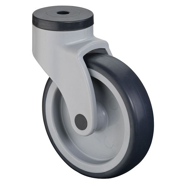 BS-rollen Kunststof rol, wielbreedte 32 mm, wiel-Ø 125 mm, draagvermogen 100 kg, grijs rubberen loopvlak, glijlager, VE = 2 stuks, C101.A81.125
