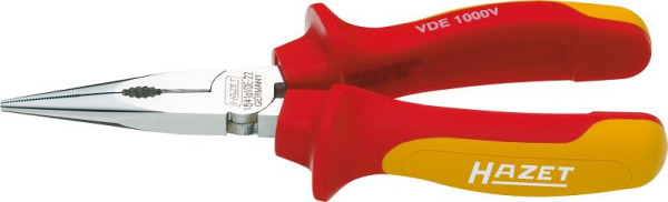 Hazet platrondtang, dubbel geïsoleerd, norm: IEC 60900:2018, DIN ISO 5745, oppervlak: hoogglans verchroomd, dubbel geïsoleerd, totale lengte: 160 mm, 1841AVDE-22