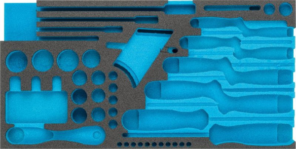 Hazet 2-componenten zachtschuiminleg, voor 1557/58, afmetingen/lengte: 342 mm x 172 mm Organisatiesysteem afmeting: 1/3 (342 x 172 mm), 163-356L