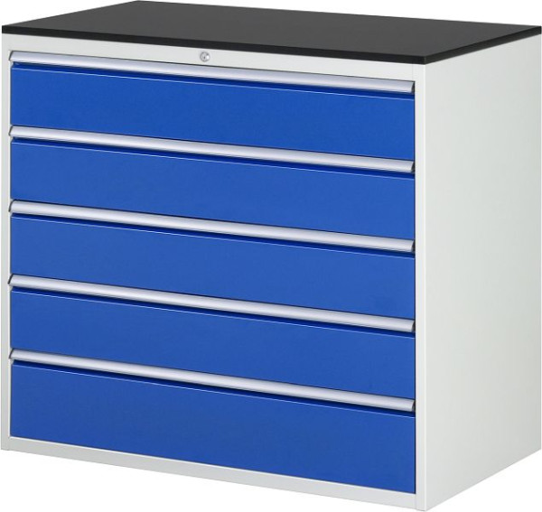 RAU ladekast serie 7000, B1145 x D650 x H1030mm, werkblad voorzien van melamineharscoating, laden: 4xH180, 1xH210 mm, 13-XXL7.5A-M.11
