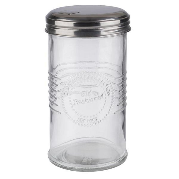 APS suikerdispenser -OUDER FASHIONED-, Ø 7,5 cm, hoogte: 14 cm, glas, 0,35 liter, schroefdeksel van roestvrij staal, 40510