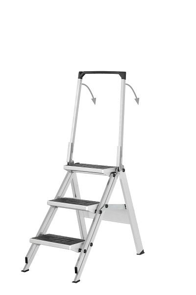 HYMER veiligheidstrap met console, 3 treden, stahoogte 0,70 m, 606103