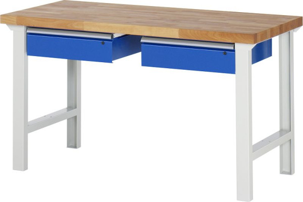RAU werkbank serie 7000 - modulair ontwerp, 2 onderladen, 1500x840x700 mm, 03-7002A1-157B4S.11