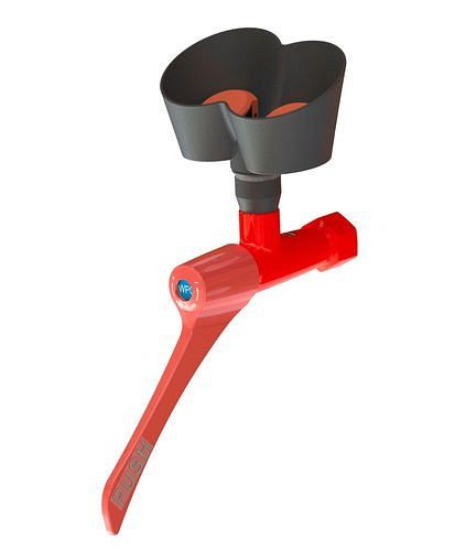 B-SAFETY oogdouche met 2 douchekoppen, compact ontwerp, rood, vervangingsmontage, 306259