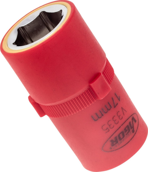 VIGOR VDE dopsleutelinzet, hol vierkant 12,5 mm (1/2 inch), buitenzeskantprofiel, 17 mm, V3335