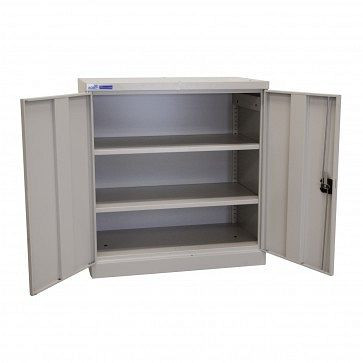ADB universele kast met twee planken, afmetingen HxBxD: 1000x950x500 mm, complete kleur: grijs, RAL 7035, 40846