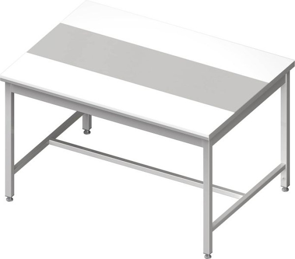 Stalgast Zentralarbeitstisch mit mittiger Strebe, 1800x1200x850 mm, mit zweiseitiger PE-Schneideplatte, ohne Aufkantung, verschweißt, VAT181216