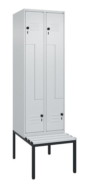 C+P Z-Spind Classic PLUS, met onderbank, 4 vakken, 2120x600x815mm, 7035/7035, draaigrendel, 0800537-204 S10039