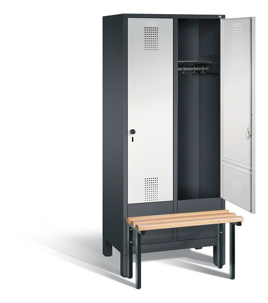 C+P Evolo locker, H1850xW810xD815mm, kleur: zwartgrijs/lichtgrijs, 48030-22 S10028