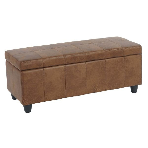 Mendler opbergkist Kriens, bankje, stof/textiel, 45x114x45cm, imitatiesuede, 33716