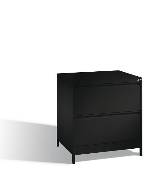 C+P hangmappenkast Acurado, H733xB787xD590mm, kleur: zwart-grijs, handgreep, 12912-312 S10079