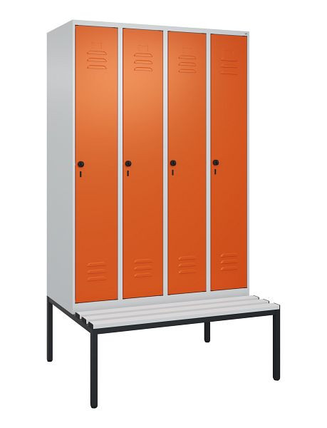 C+P luierkastje Classic PLUS met middenwand, bank, 4 vakken, 2120x1200x815mm, 7035/2004, draaibare sluiting, 0800507-40F S10121