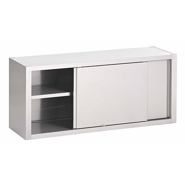 Gastro-Inox RVS AISI 430 wandkast met dubbelwandige schuifdeuren 1000x400x600mm, met verstelbare plank, 303.101