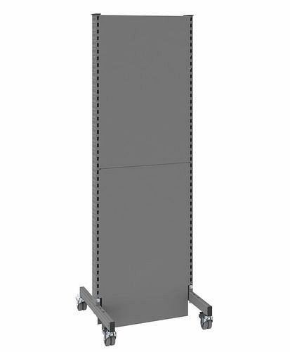 DENIOS mobiele akoestische scheidingswand, basisveld, B 625, H 2000 mm, eenzijdige akoestische geperforeerde plaat, grijs, 293062