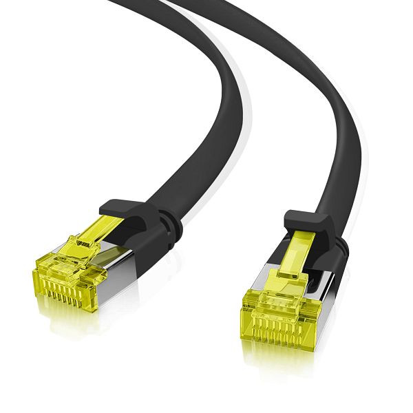 Helos ultraplatte patchkabel U/FTP Cat 6a zwart 2,0m, 205230