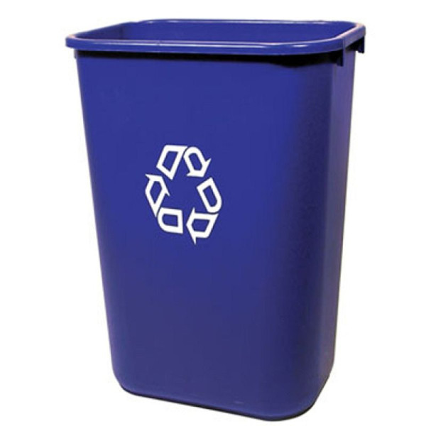 Stein HGS HGS prullenbak -Vierkant- Rubbermaid, blauw met recyclingsymbool, zonder klapdeksel, 12177-01