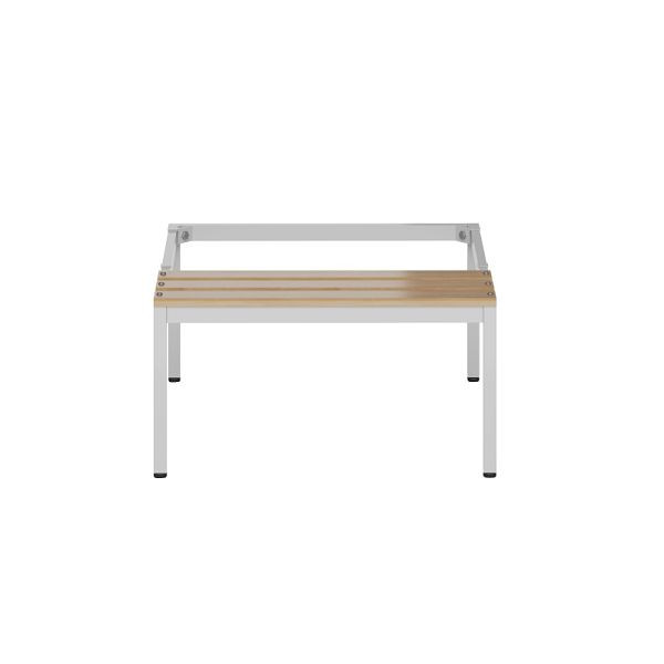 Lüllmann ClassiX bankonderstel, zitkussens beuken, 420 x 800 x 800 mm, lichtgrijs, X-524140