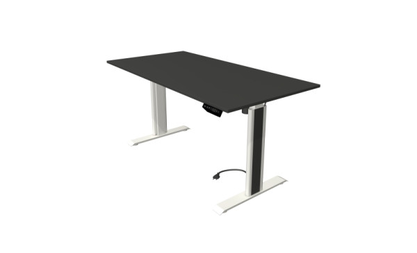 Kerkmann sta-/zittafel Move 1 Advance 160 x 80 cm wit frame, antraciet tafelblad, 10290713