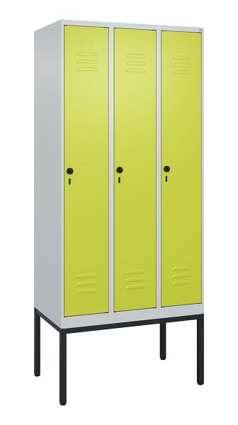 C+P luierkluis Classic PLUS met middenwand, frame, 3 vakken, 2120x900x500mm, 7035/0024, veiligheidsdraaigrendel, 0800307-30F S10010