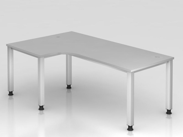 Hammerbacher hoektafel 4-poots vierkant 200x120cm 90° grijs, hoekvorm 90°, links of rechts monteerbaar, VQS82/5/S