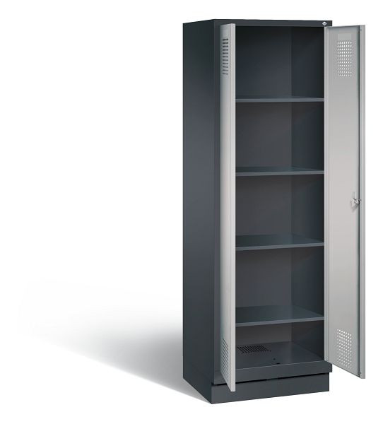 C+P washok Evolo, H1800xB610xD500mm, kleur: zwart-grijs/wit aluminium, 48222-20b S10093