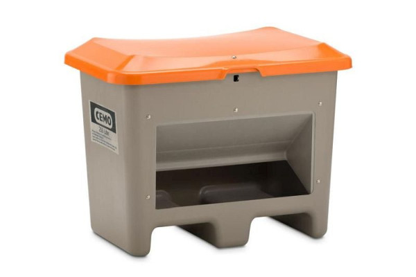 Cemo gritcontainer Plus 3 200 l, grijs/oranje, met uitnameopening, 10568