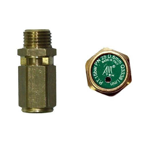 AEROTEC overdrukventiel 15 bar - 1/4 inch AG - 1e trap GROEN, 9049032