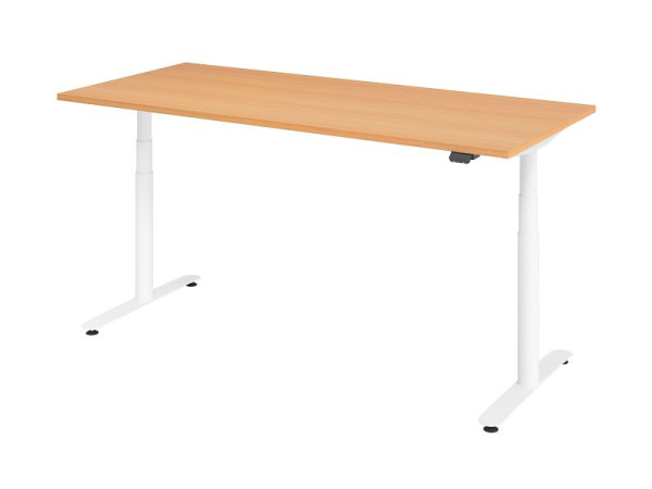 Hammerbacher zit-sta bureau elektrisch 180x80cm beuken/wit, VXDLR19/6/W