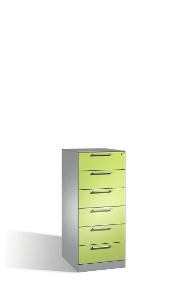C+P archiefkast Asisto, H1310xB562xD600mm, kleur: wit aluminium / virid groen, beugelgreep, 146224-622 S10091