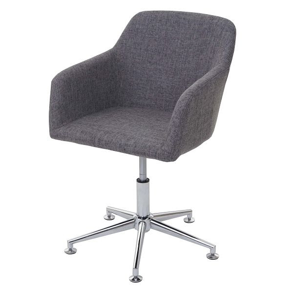 Mendler HWC-A74 set van 6 eetkamerstoelen, draaistoelen, lounge stoelen, in hoogte verstelbaar, textiel, grijs, 6x57835