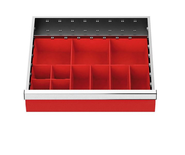 Bedrunka + Hirth lade-inzet, serie T500-4, dozen voor kleine onderdelen, breedte 450 mm, 146-132A