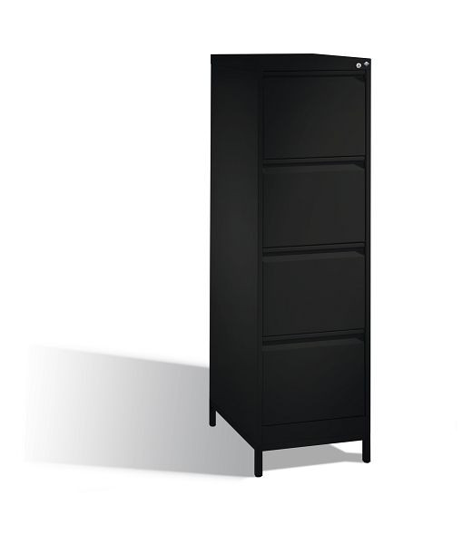 C+P hangarchiefkast Acurado, H1357xB433xD590mm, kleur: zwart-grijs, handgreep, 12434-311 S10109