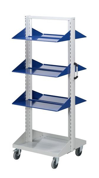 ANKE basisauto; 800 x 720 x 1950 mm; RAL 7035/5010; met 6 x legborden, recht 350 mm (3 x per zijde), 962.062