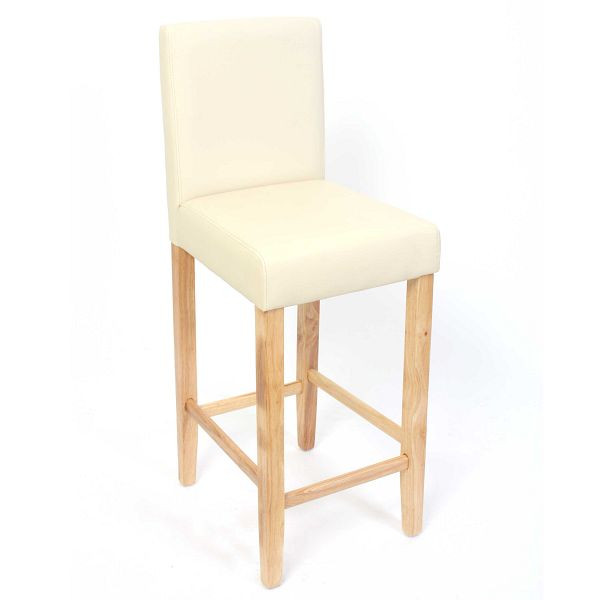 Mendler set van 2 barkrukken M37 imitatieleer, creme, lichte voeten, 22286