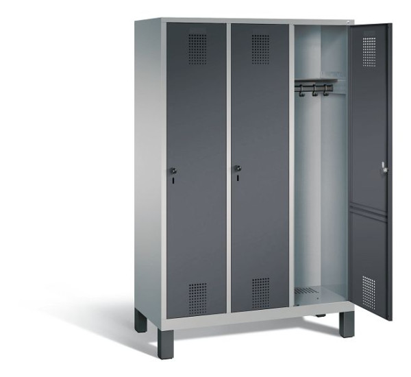 C+P garderobe Evolo, H1850xB1200xD500mm, kleur: wit aluminium / antracietgrijs, 48010-32 S10534