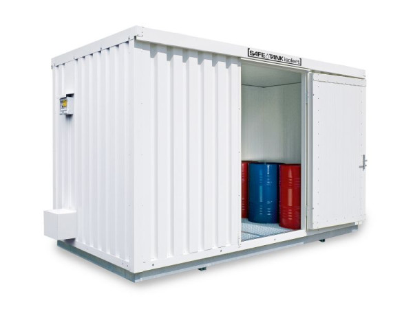 SÄBU SAFE Tank STI 1350 ALG, geïsoleerd (buiteninstallatie), volledig geassembleerd, met kunststofcoating RAL 9002, 4,305 x 2,170 x 2,520 mm