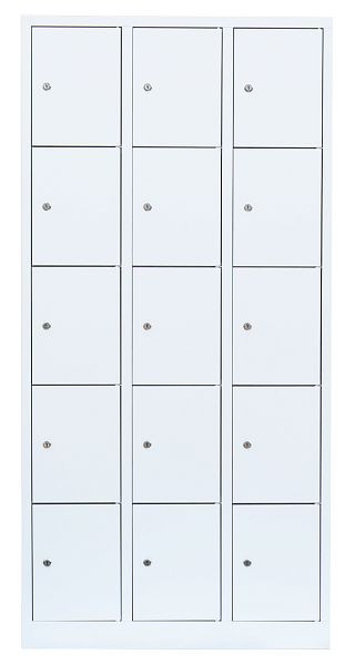 Lüllmann stalen compartimentenkast, 1800 x 885 x 500 mm, signaalwit/signaalwit, 520537